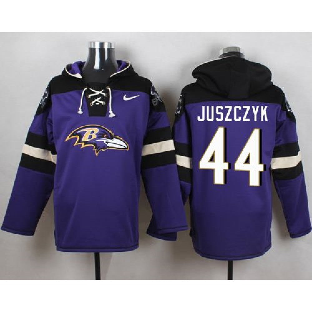 Ravens #44 Kyle Juszczyk Purple Player Pullover NFL Hoodie 