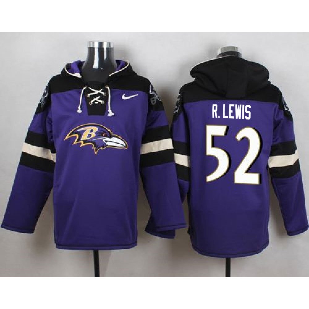 Ravens #52 Ray Lewis Purple Player Pullover NFL Hoodie 