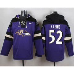 Ravens #52 Ray Lewis Purple Player Pullover NFL Hoodie 