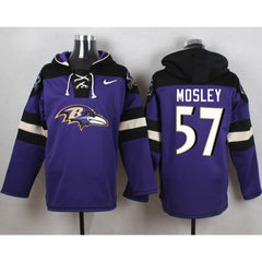 Ravens #57 C.J. Mosley Purple Player Pullover NFL Hoodie 