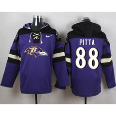 Ravens #88 Dennis Pitta Purple Player Pullover NFL Hoodie 