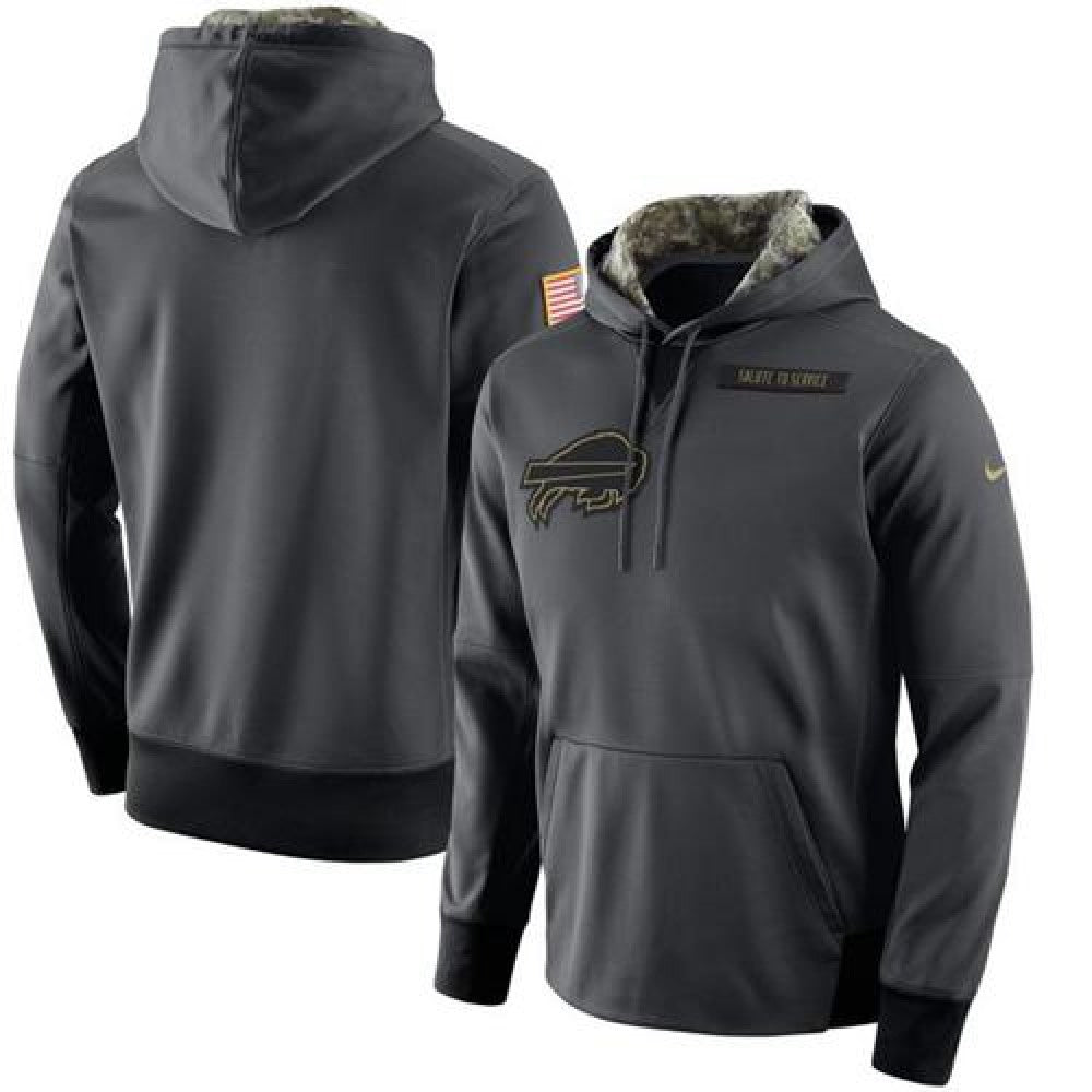 Men's Buffalo Bills Anthracite Salute to Service Player Performance Hoodie 