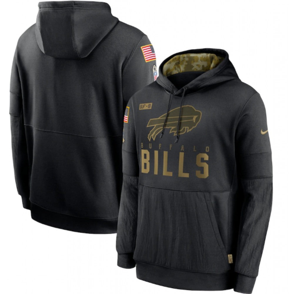 Men's Buffalo Bills 2020 Black Salute to Service Sideline Performance Pullover Hoodie 
