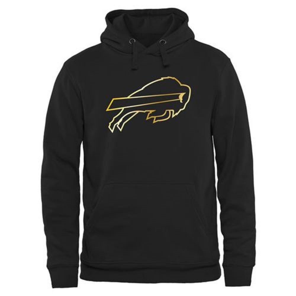 Men's Buffalo Bills Pro Line Black Gold Collection Pullover Hoodie 
