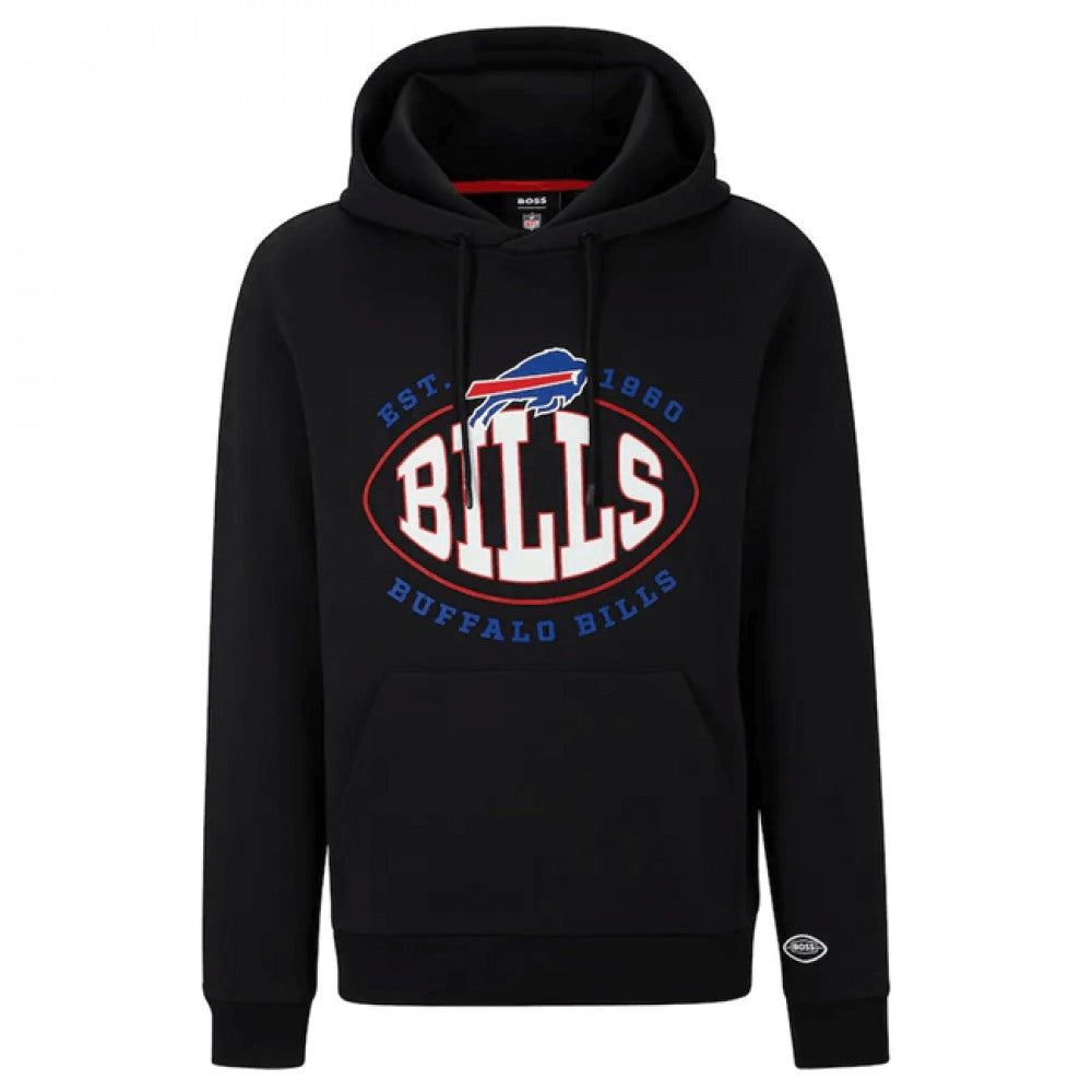 Men's Buffalo Bills Black BOSS X Touchback Pullover Hoodie 