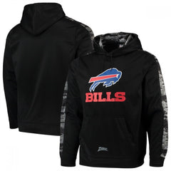 Men's Buffalo Bills Zubaz Black Tonal Oxide Pullover Hoodie 