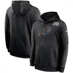 Men's Buffalo Bills 2020 Black Crucial Catch Sideline Performance Pullover Hoodie 