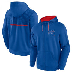 Men's Buffalo Bills Blue Defender Evo Full-Zip Hoodie 