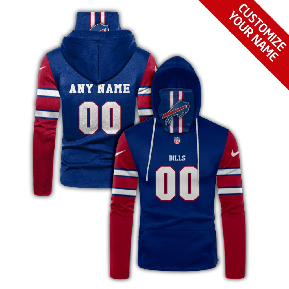 Men's Buffalo Bills 2020 Blue/Red Customize Hoodie Mask 