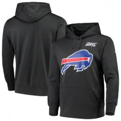 Men's Buffalo Bills Charcoal 100th Season Primary Logo Circuit Performance NFL Pullover Hoodie 