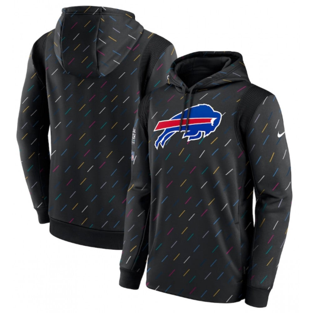 Men's Buffalo Bills 2021 Charcoal Crucial Catch Therma Pullover Hoodie 