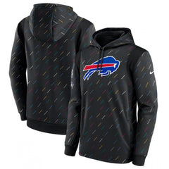 Men's Buffalo Bills 2021 Charcoal Crucial Catch Therma Pullover Hoodie 
