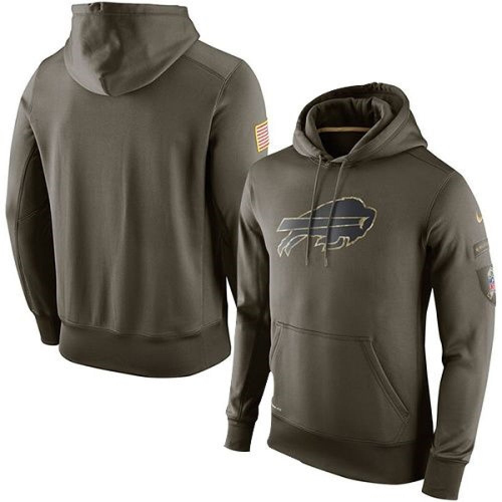 Men's Buffalo Bills Olive Salute To Service KO Performance Hoodie 