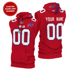 Men's Buffalo Bills Customized Red Limited Edition Sleeveless Hoodie 