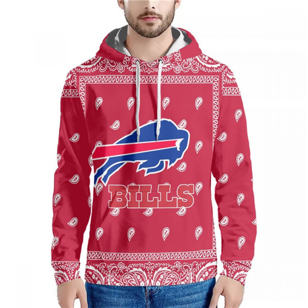 Men's Buffalo Bills Red Pullover Hoodie 