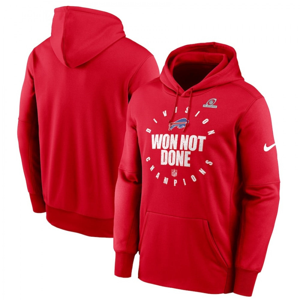 Men's Buffalo Bills 2020 Red AFC East Division Champions Trophy Collection Pullover Hoodie 