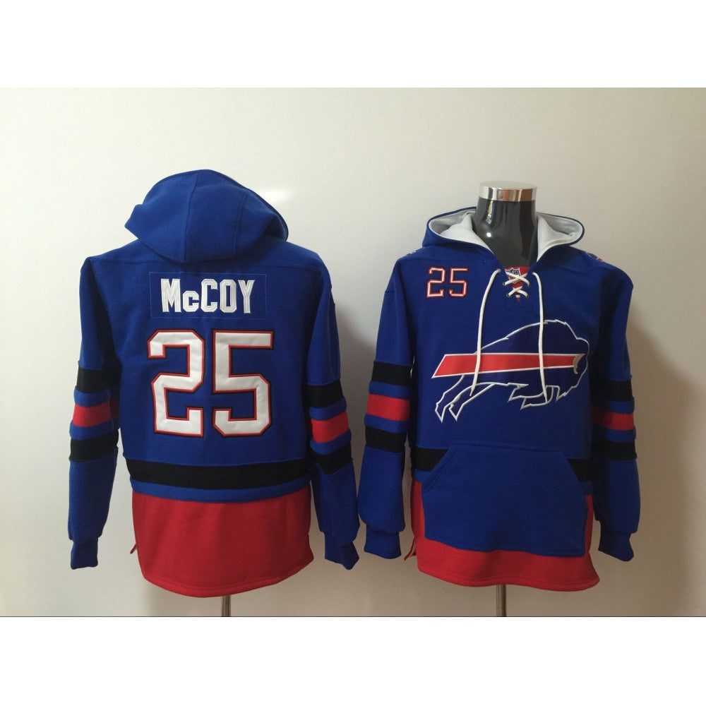 Men's Buffalo Bills #25 LeSean McCoy Royal Blue All Stitched NFL Hoodie Sweatshirt 