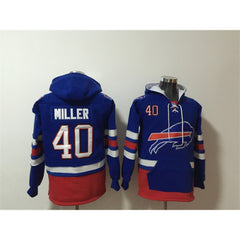 Men's Buffalo Bills #40 Von Miller Royal Ageless Must-Have Lace-Up Pullover Hoodie 