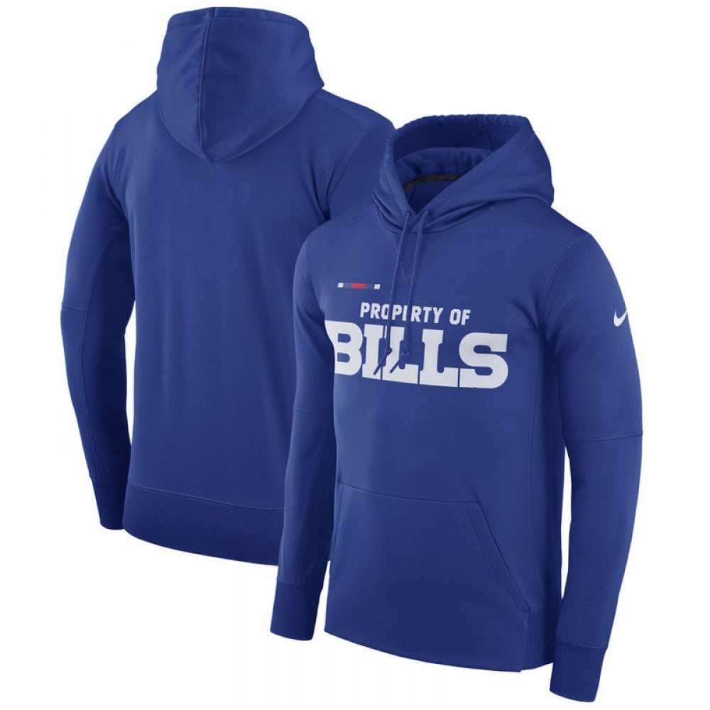 Men's Buffalo Bills Royal Sideline Property Of Performance Pullover Hoodie 