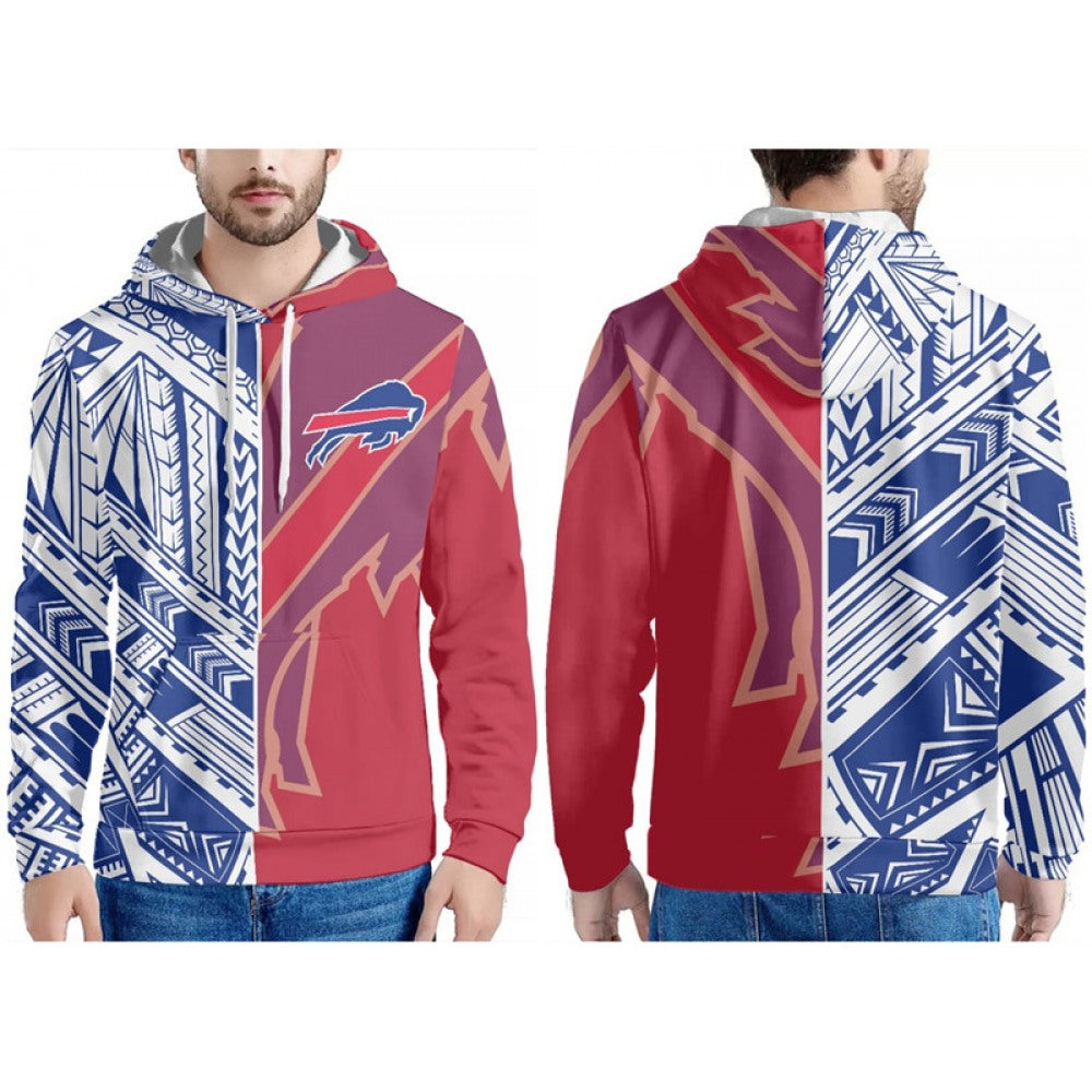 Men's Buffalo Bills Royal/Red/White Pullover Hoodie 