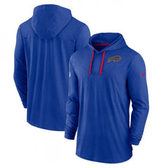 Men's Buffalo Bills Royal Sideline Pop Performance Pullover Long Sleeve Hoodie T-Shirt 