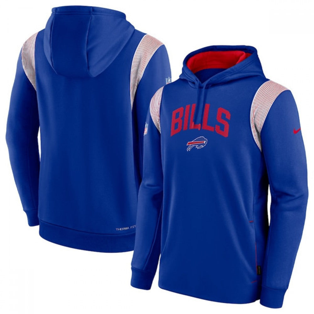 Men's Buffalo Bills Royal Sideline Stack Performance Pullover Hoodie 002 