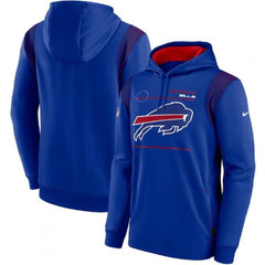 Men's Buffalo Bills 2021 Royal Sideline Logo Performance Pullover Hoodie 