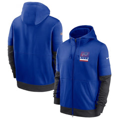 Men's Buffalo Bills Royal Sideline Impact Lockup Performance Full-Zip Hoodie 