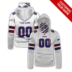 Men's Buffalo Bills 2020 White Customize Hoodie Mask 
