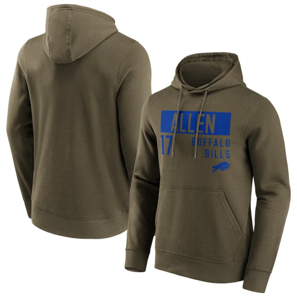 Men's Buffalo Bills #17 Josh Allen Fashion Name & Number Hoodie 