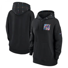 Women's Buffalo Bills Black 2023 Crucial Catch Club Pullover Hoodie(Run Small) 
