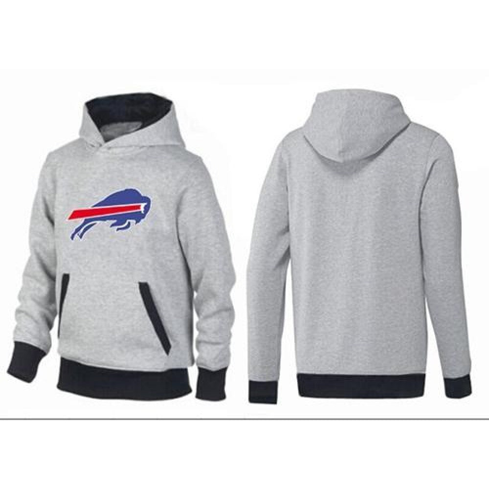 Buffalo Bills Logo Pullover Hoodie Grey & Black 