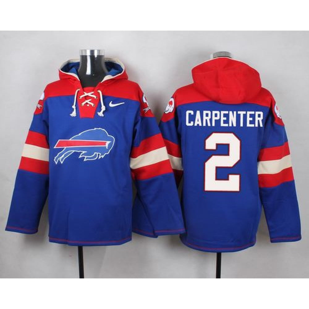 Bills #2 Dan Carpenter Royal Blue Player Pullover NFL Hoodie 