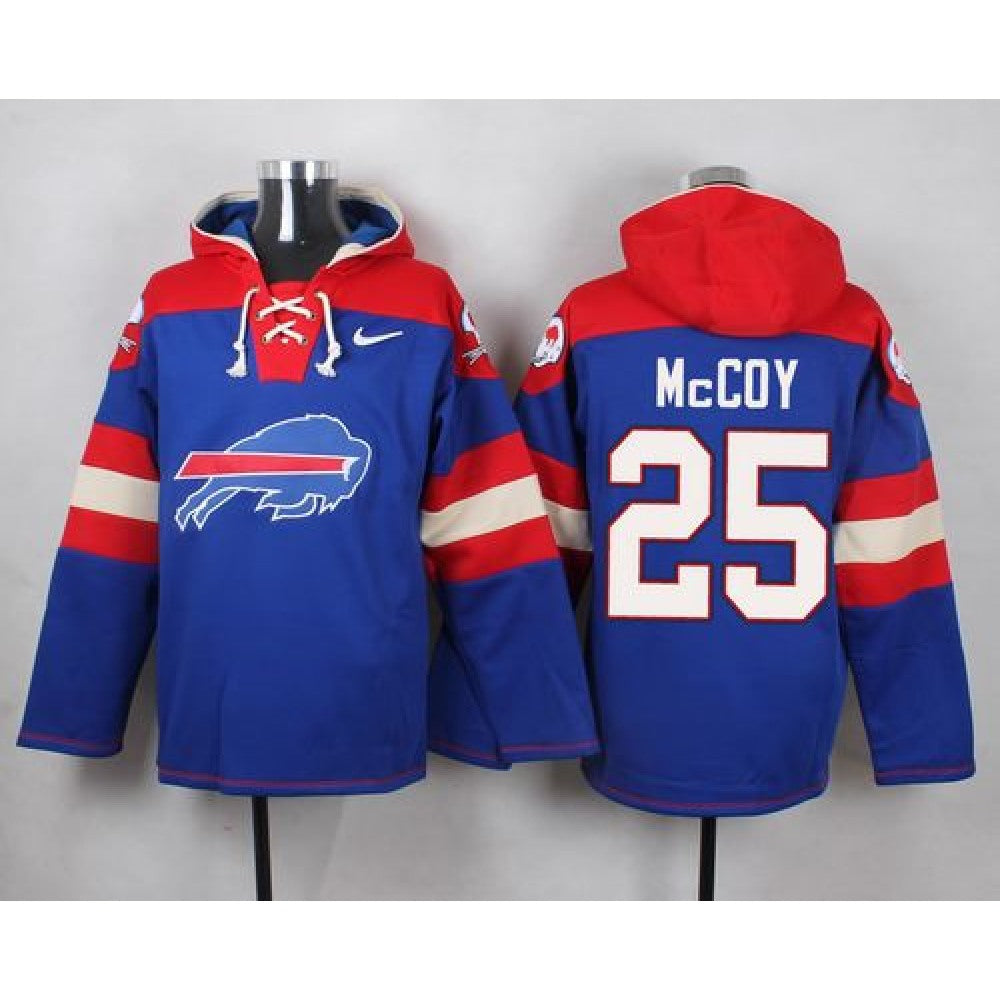 Bills #25 LeSean McCoy Royal Blue Player Pullover NFL Hoodie 