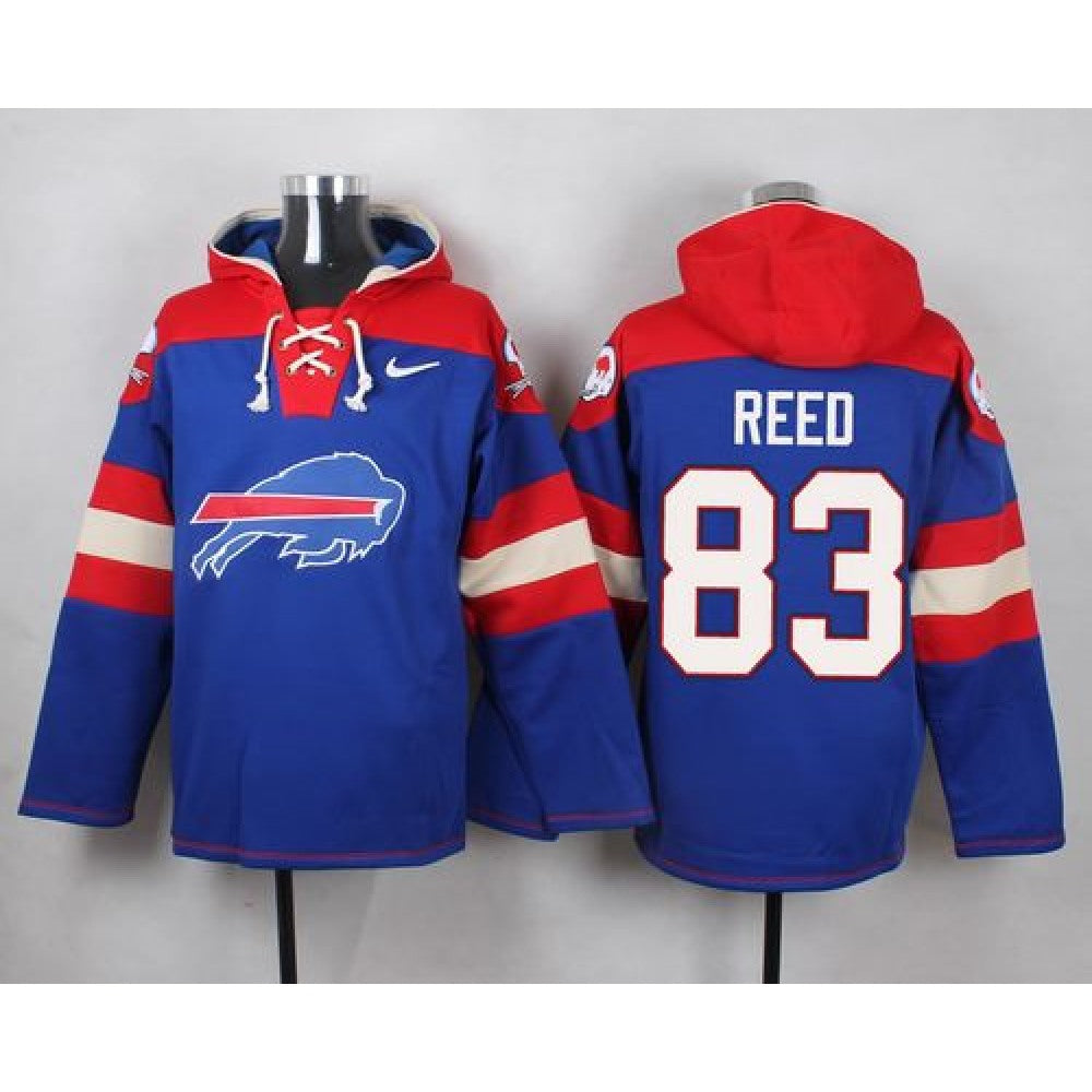 Bills #83 Andre Reed Royal Blue Player Pullover NFL Hoodie 