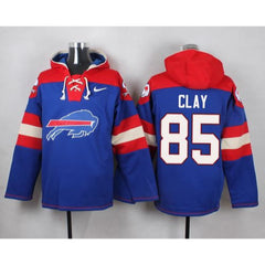 Bills #85 Charles Clay Royal Blue Player Pullover NFL Hoodie 