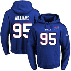 Bills #95 Kyle Williams Royal Blue Name & Number Pullover NFL Hoodie 