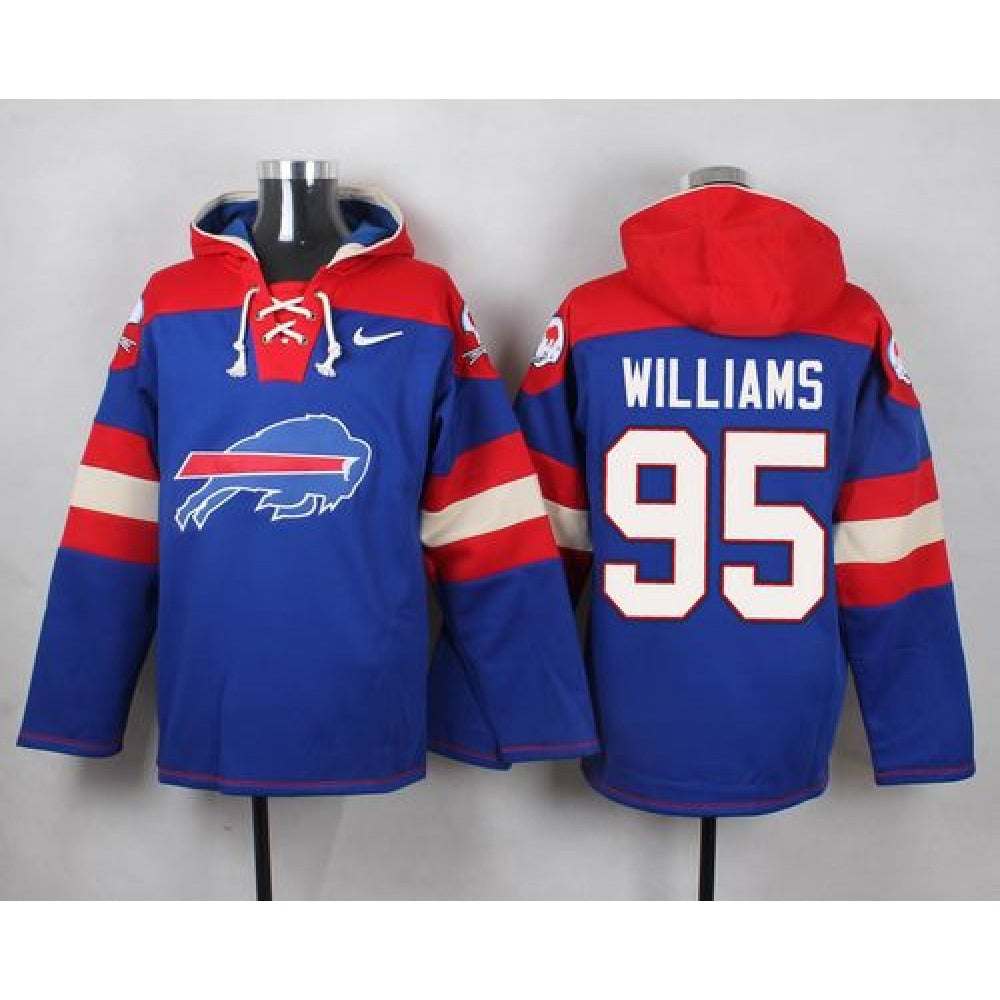 Bills #95 Kyle Williams Royal Blue Player Pullover NFL Hoodie 