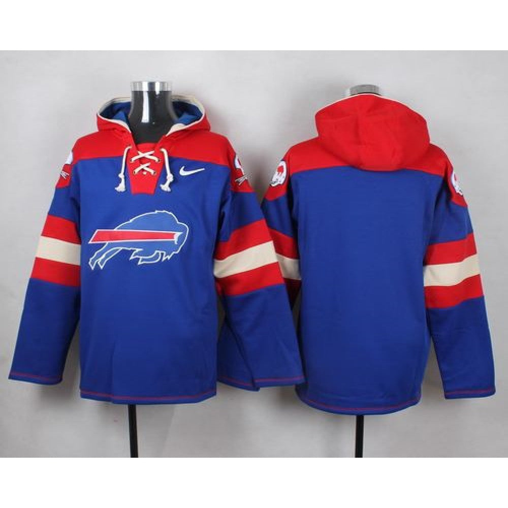Bills Blank Royal Blue Player Pullover NFL Hoodie 
