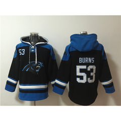 Men's Carolina Panthers #53 Brian Burns Black Ageless Must-Have Lace-Up Pullover Hoodie 