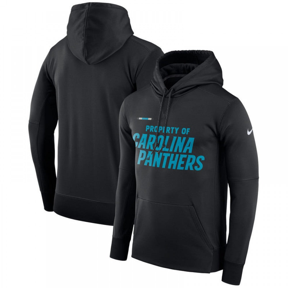 Men's Carolina Panthers Black Sideline Property Of Performance Pullover Hoodie 