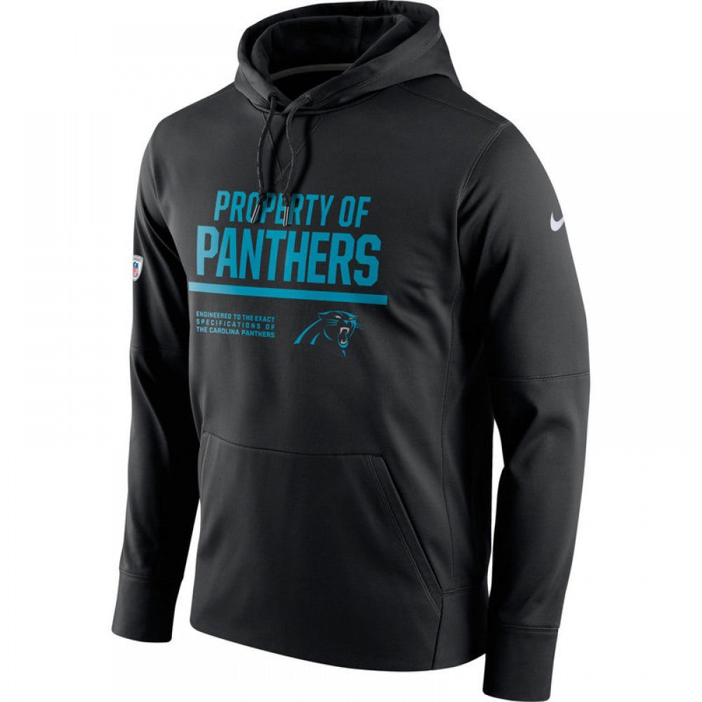 Men's Carolina Panthers Black Circuit Property Of Performance Pullover Hoodie 