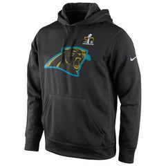 Men's Carolina Panthers Black Super Bowl 50 Bound Team Travel Performance Pullover Hoodie 