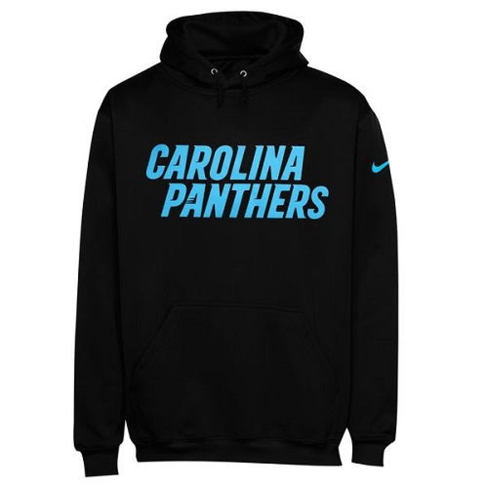 Men's Carolina Panthers Black KO Wordmark Performance Hoodie 