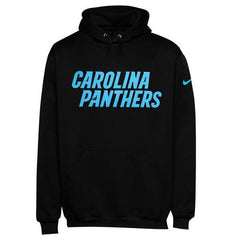 Men's Carolina Panthers Black KO Wordmark Performance Hoodie 