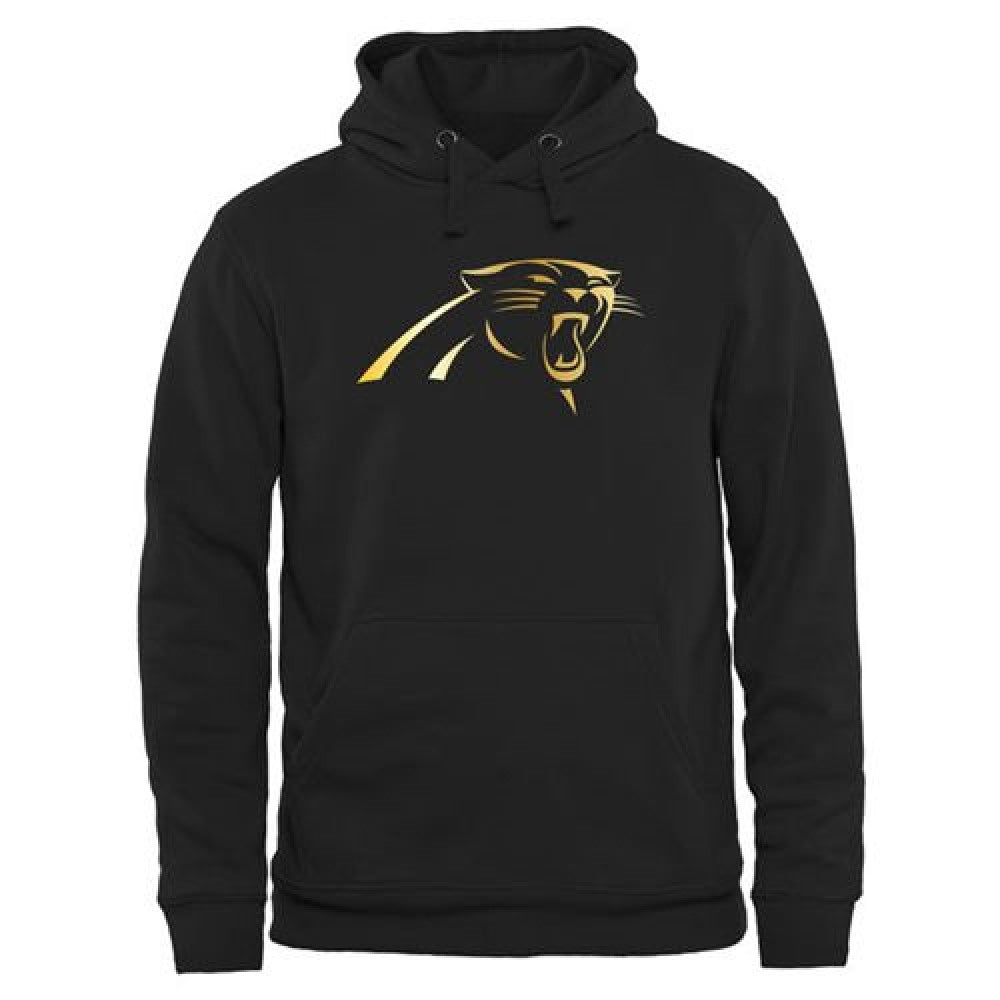 Men's Carolina Panthers Pro Line Black Gold Collection Pullover Hoodie 