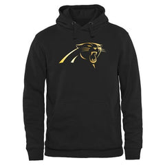 Men's Carolina Panthers Pro Line Black Gold Collection Pullover Hoodie 