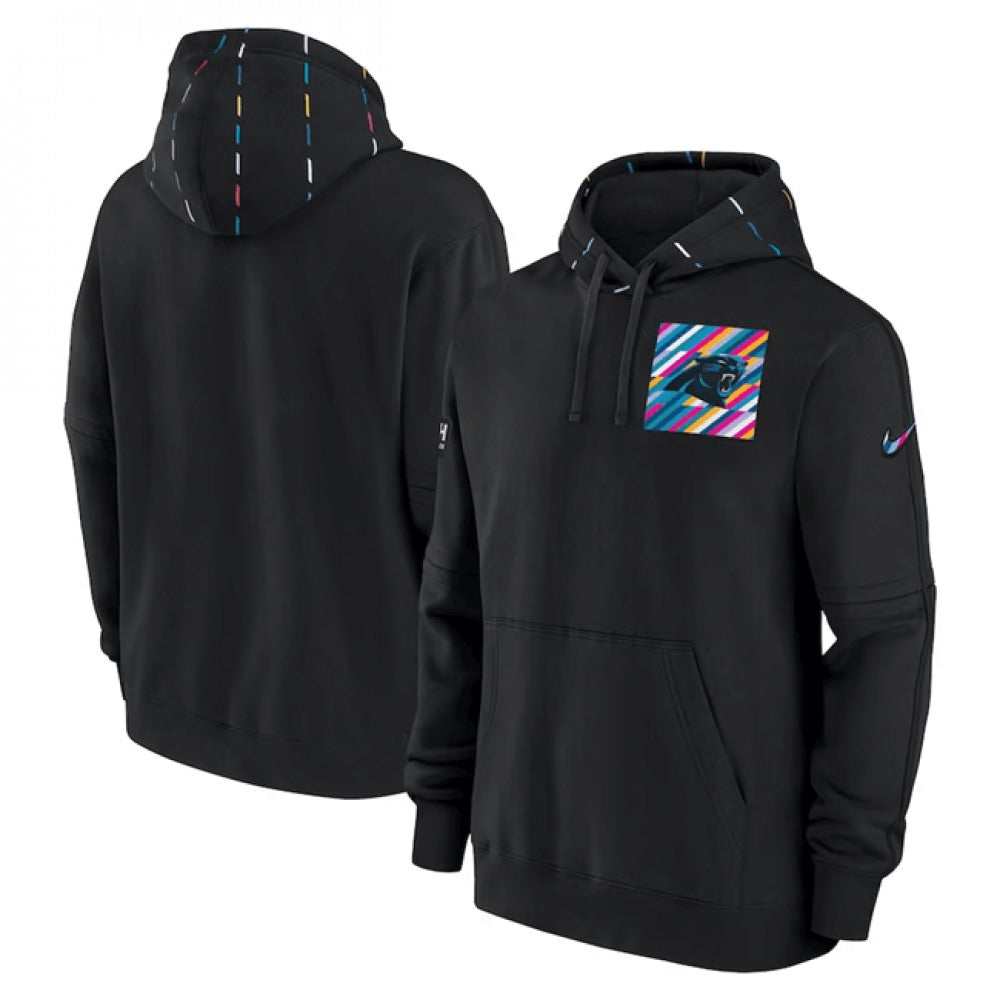 Men's Carolina Panthers Black 2023 Crucial Catch Club Pullover Hoodie 