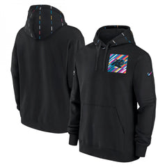 Men's Carolina Panthers Black 2023 Crucial Catch Club Pullover Hoodie 