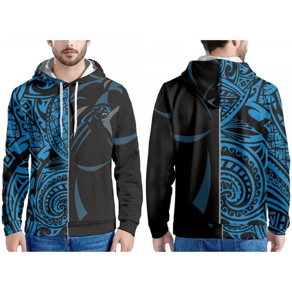 Men's Carolina Panthers Black/Blue Pullover Hoodie 